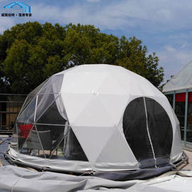 Weiß knallen Sie oben Zelt-geschütztes Stahlrahmen-UVhaus der geodätischen Kuppel